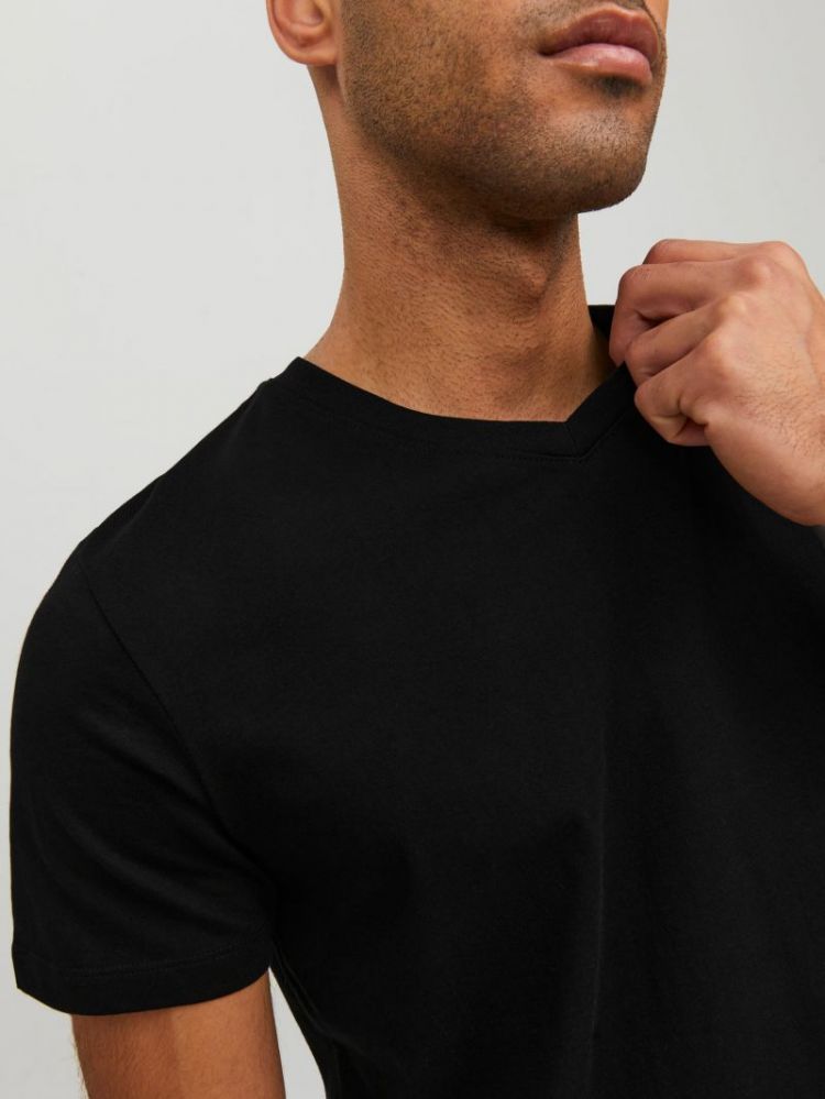 JJEORGANIC BASIC TEE SS V-NECK 178012 Black