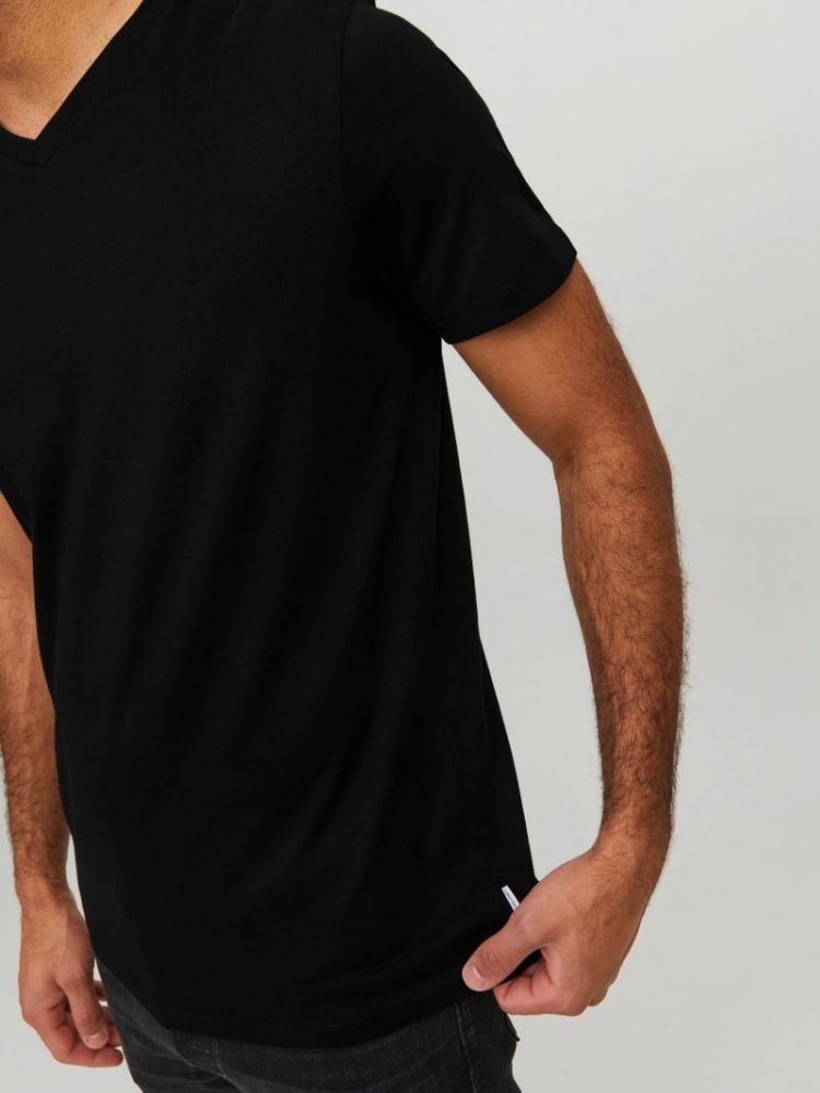 JJEORGANIC BASIC TEE SS V-NECK 178012 Black