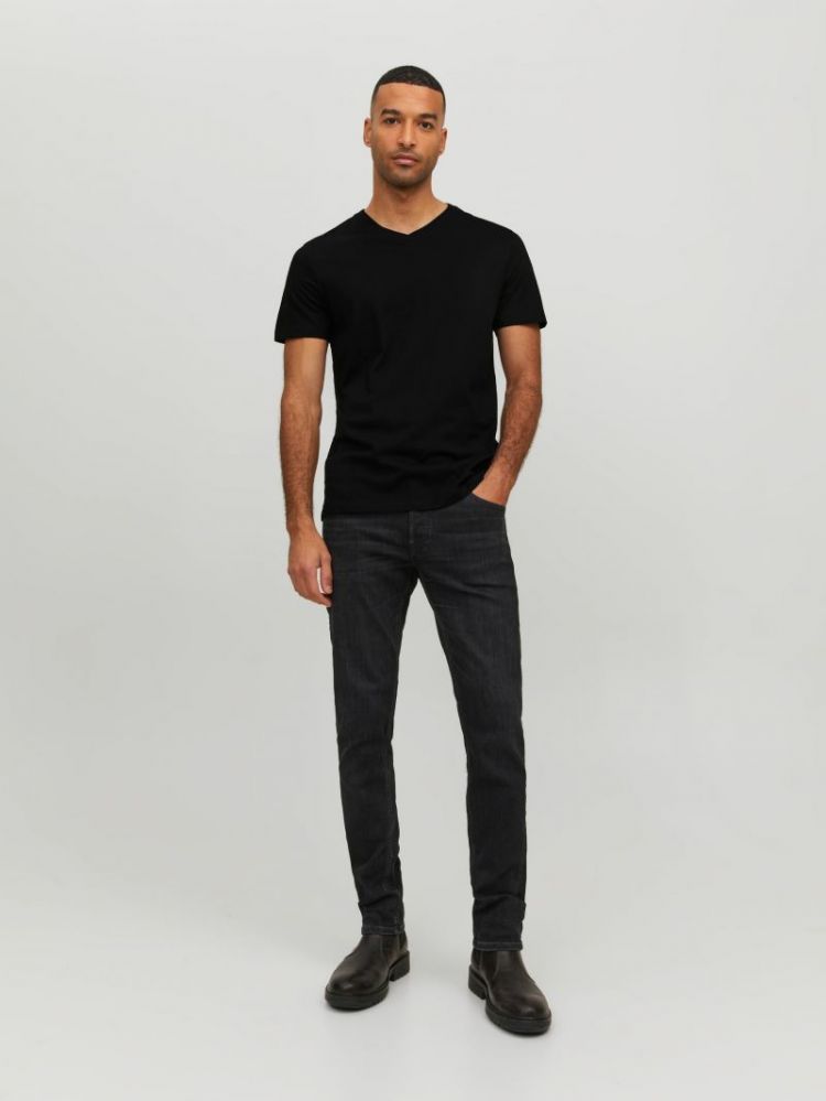 JJEORGANIC BASIC TEE SS V-NECK 178012 Black