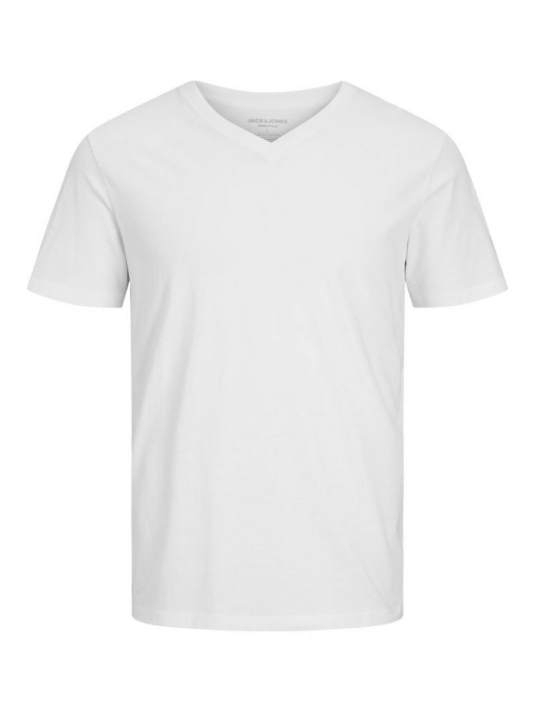 JJEORGANIC BASIC TEE SS V-NECK 178074 White