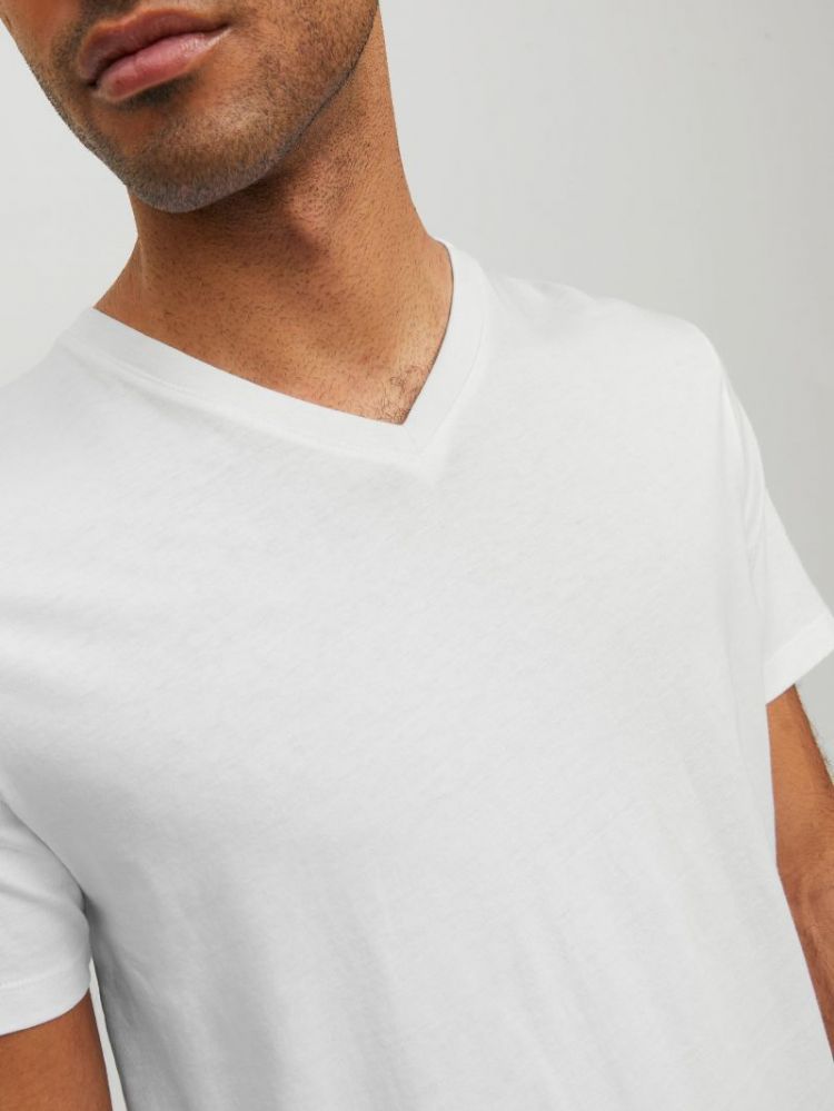 JJEORGANIC BASIC TEE SS V-NECK 178074 White
