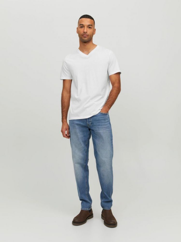 JJEORGANIC BASIC TEE SS V-NECK 178074 White
