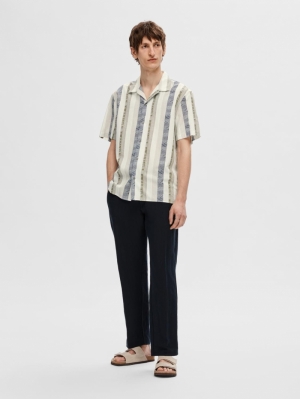 SLHRELAXNEW-LINEN SHIRT SS RES 178372006 Egret