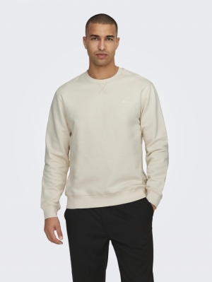 ONSDAN UNBRUSHED REG CREW NECK 284276 Antique