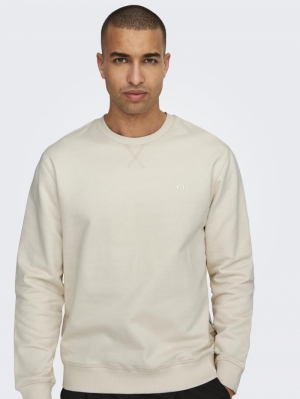 ONSDAN UNBRUSHED REG CREW NECK 284276 Antique