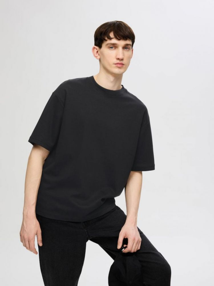 SLHLOOSEOSCAR SS O-NECK TEE NO 179099 Black