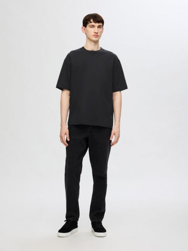 SLHLOOSEOSCAR SS O-NECK TEE NO 179099 Black