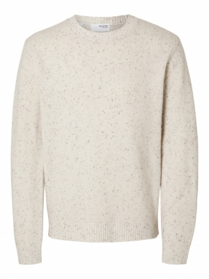 SLHNEIL LS KNIT NEPS CREW NECK 211150001 Tofu/