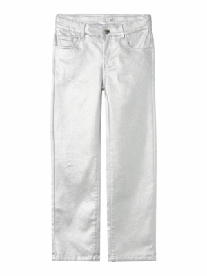 NKFROSE STRAIGHT TWILL PANT 16 178756001 Silve