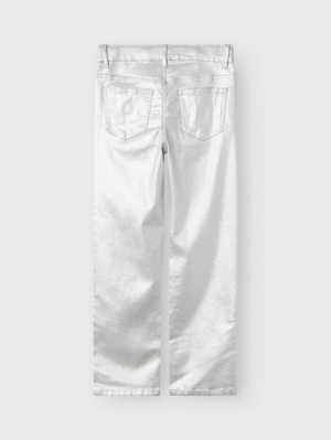 NKFROSE STRAIGHT TWILL PANT 16 178756001 Silve