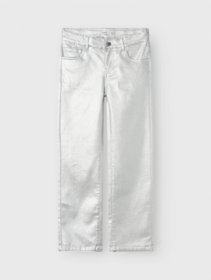 NKFROSE STRAIGHT TWILL PANT 16 178756001 Silve