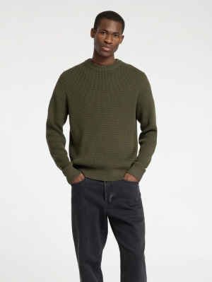 SLHTHEO LS KNIT STRUCTURE CREW 178191 Forest N