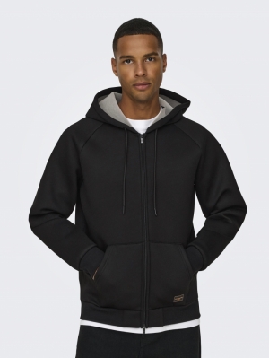 ONSBOBBEY SCUBA FULL ZIP HOODI 187679 Black