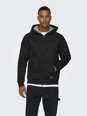 ONSBOBBEY SCUBA FULL ZIP HOODI 187679 Black