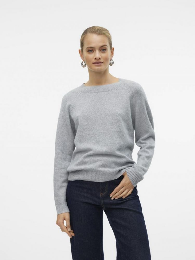 VMDOFFY LS O-NECK BLOUSE GA NO 178994 Light Gr