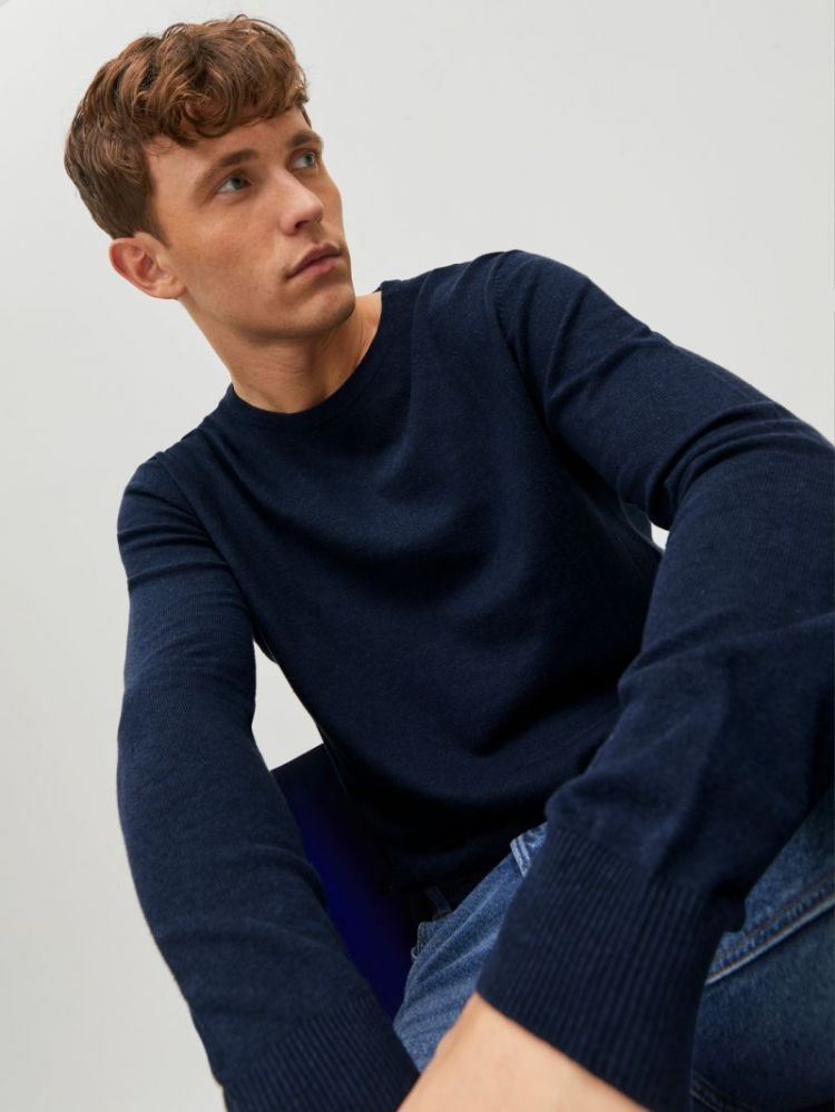 JJEEMIL KNIT CREW NECK NOOS 175876 Navy Bla