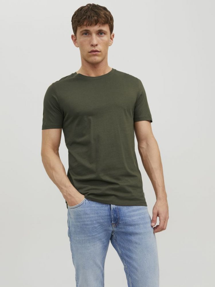JJEORGANIC BASIC TEE SS O-NECK 176065001 Olive
