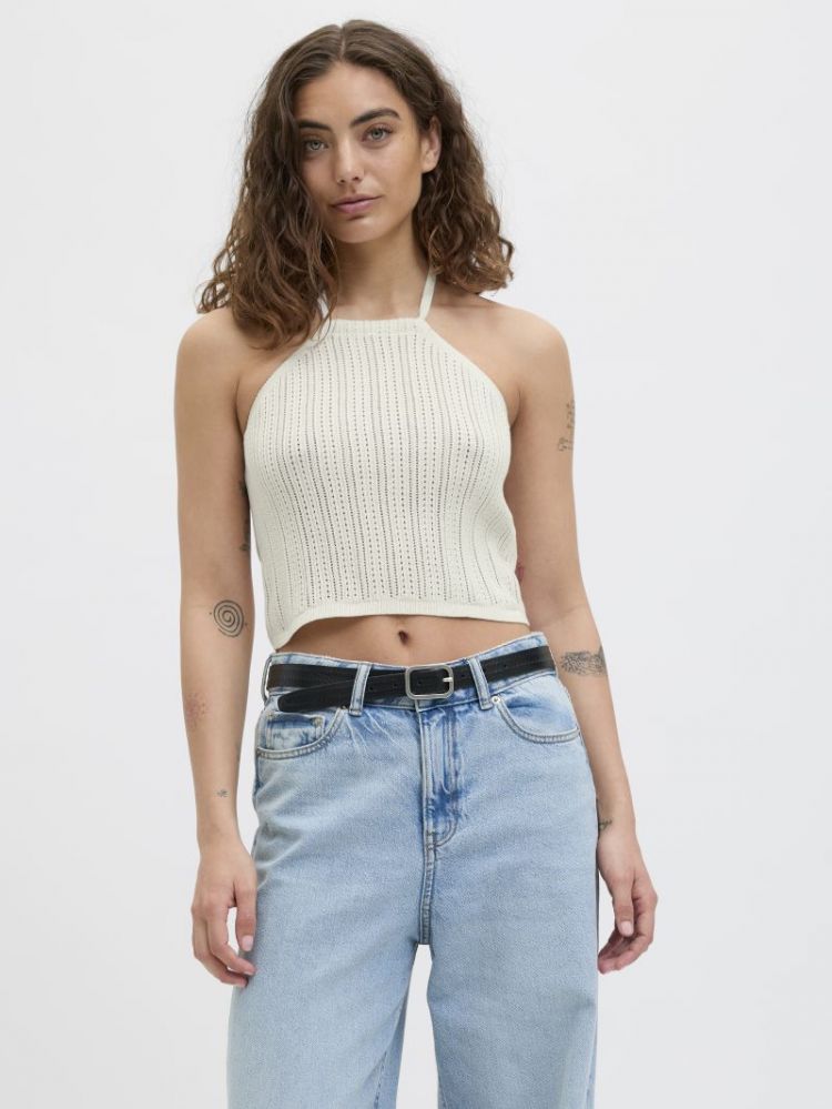 JXZOELLA HALTERNECK TOP KNIT 177711 Vanilla