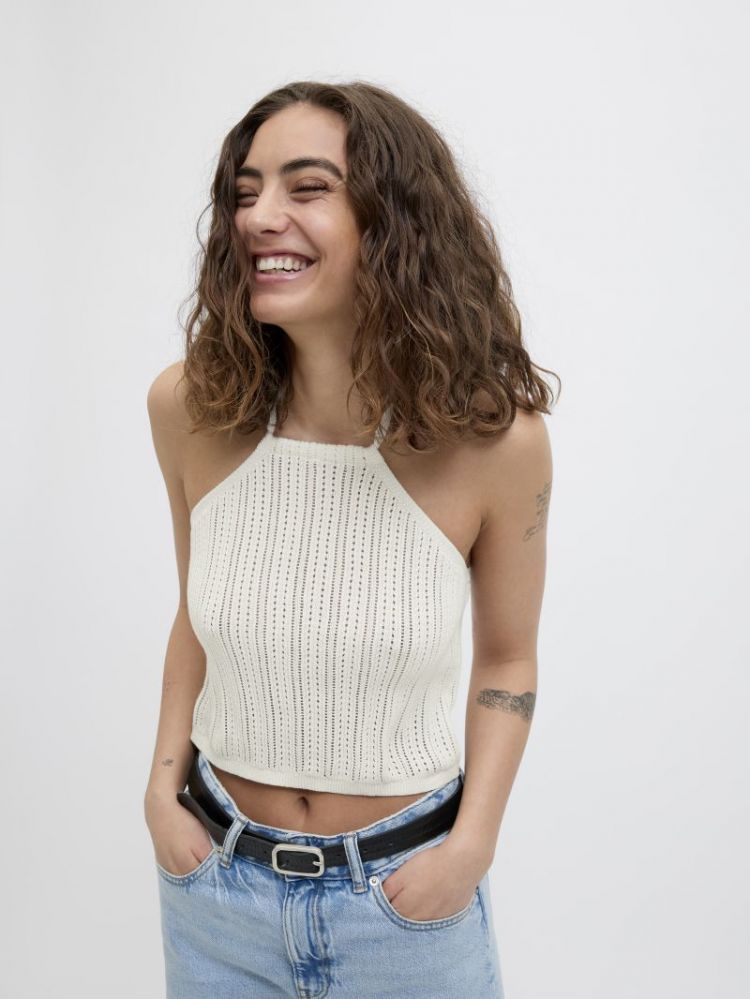 JXZOELLA HALTERNECK TOP KNIT 177711 Vanilla