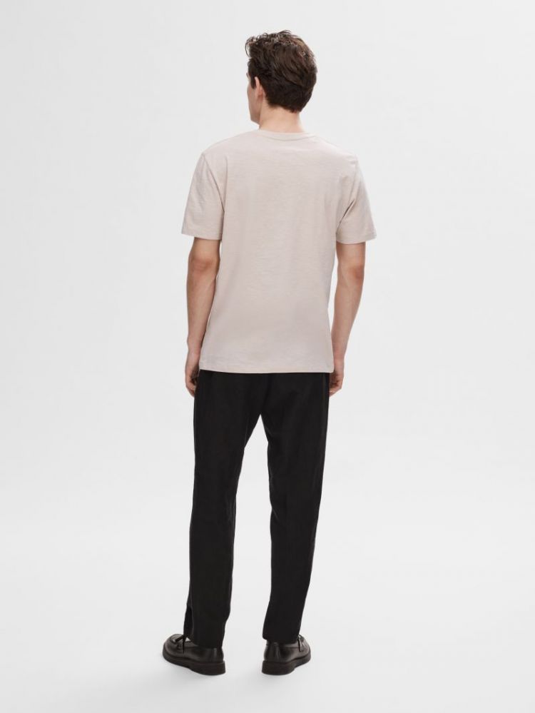 SLHASPEN SLUB SS O-NECK TEE NO 184679 Oatmeal