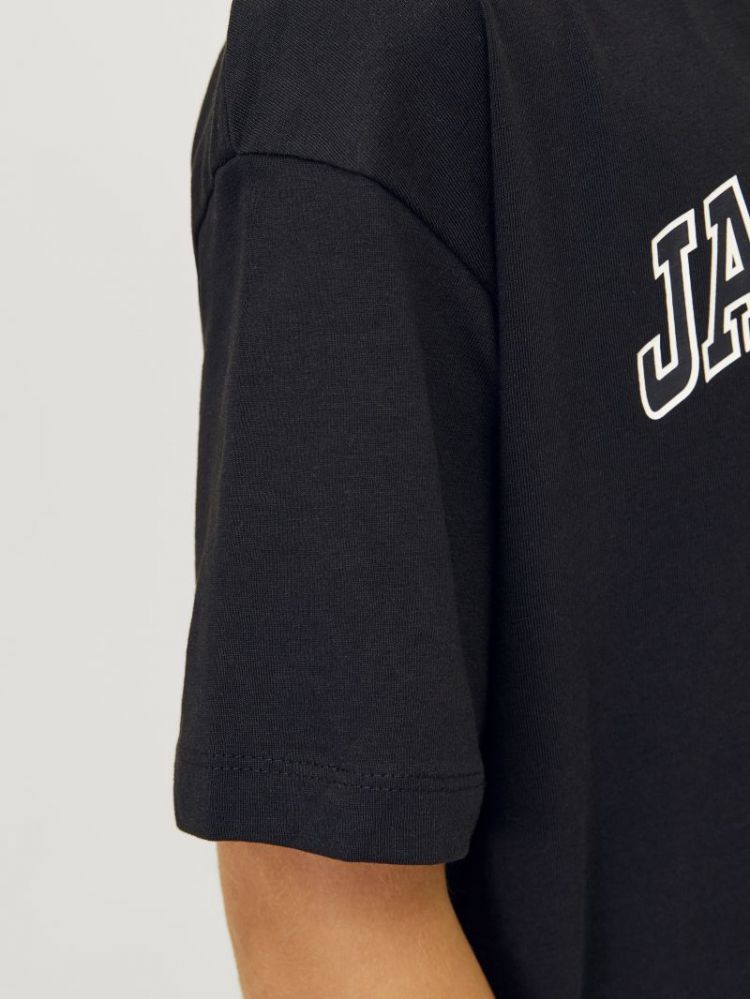 JJECALEB VARSITY TEE SS O-NECK 178012001 Black
