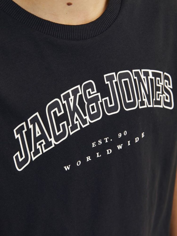 JJECALEB VARSITY TEE SS O-NECK 178012001 Black