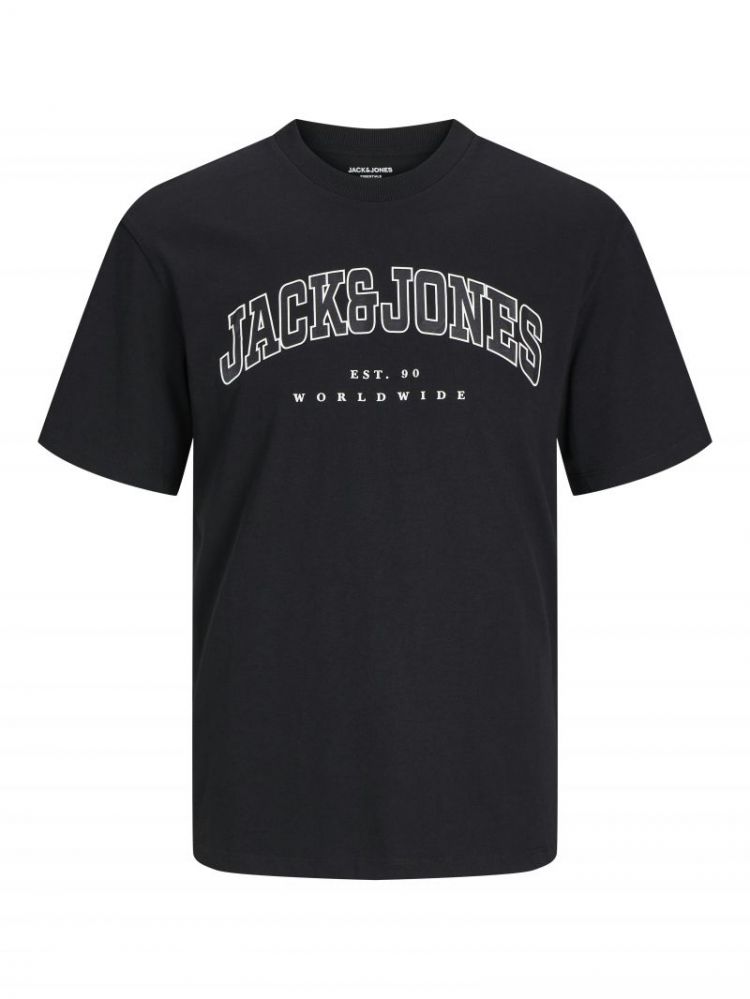 JJECALEB VARSITY TEE SS O-NECK 178012001 Black