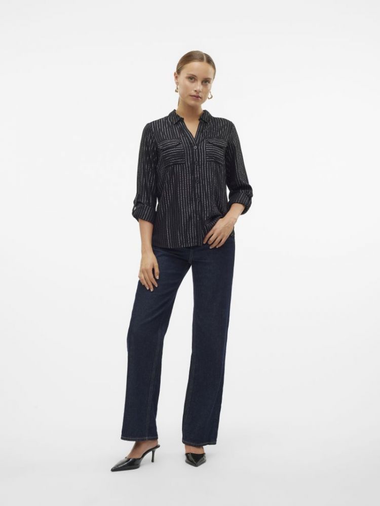 VMBUMPY LS GLITTER SHIRT WVN N 177868001 Black