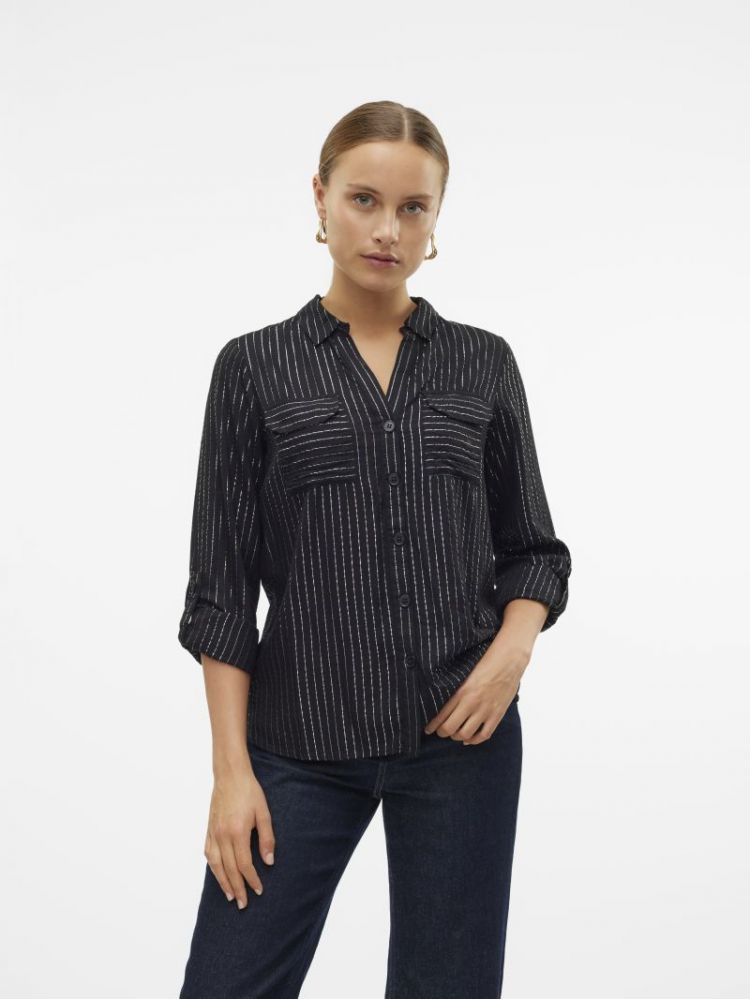 VMBUMPY LS GLITTER SHIRT WVN N 177868001 Black