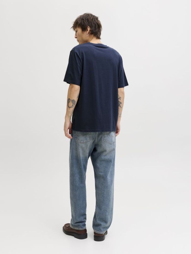 JJEDOVER SLUB TEE SS NOOS 175876 Navy Bla