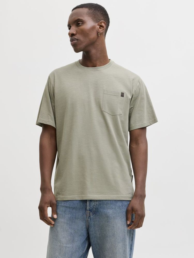 JJEDOVER SLUB TEE SS NOOS 176725 Vetiver