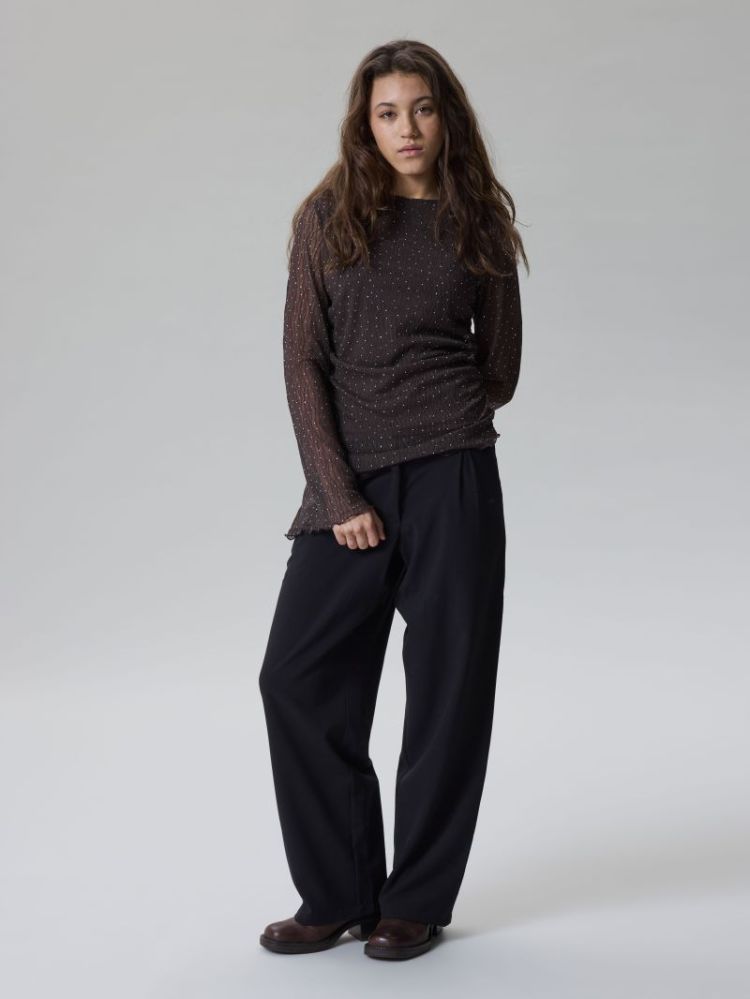 NLFLUIS NW PLEAT WIDE PANT NOO 178466 Black