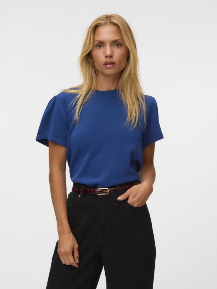 VMELLA SS O-NCK TOP JRS 283597 Navy Peo