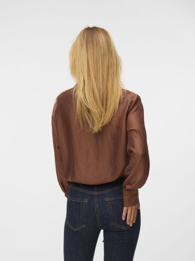VMTOMA LS TIE SHIRT WVN LCS 288475 Cocoa Br