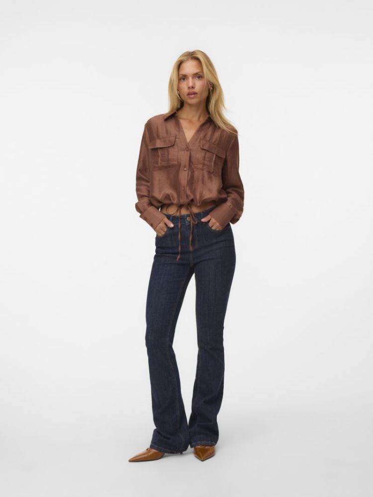 VMTOMA LS TIE SHIRT WVN LCS 288475 Cocoa Br