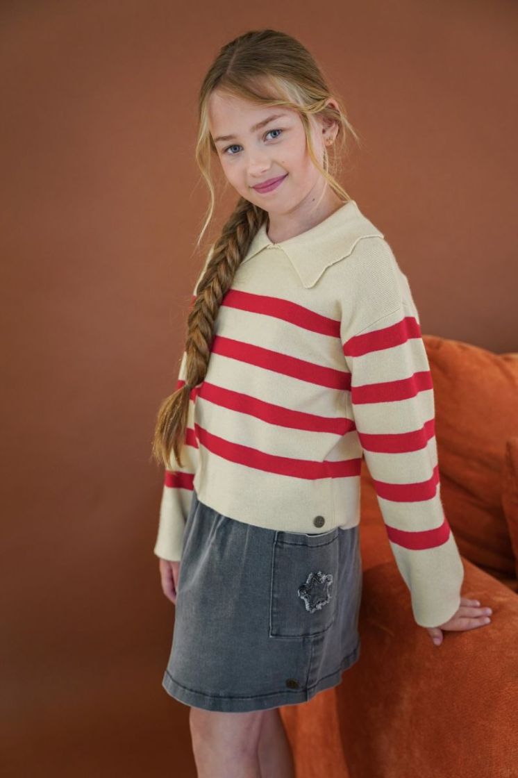 Girls Kids 946 Red stripe