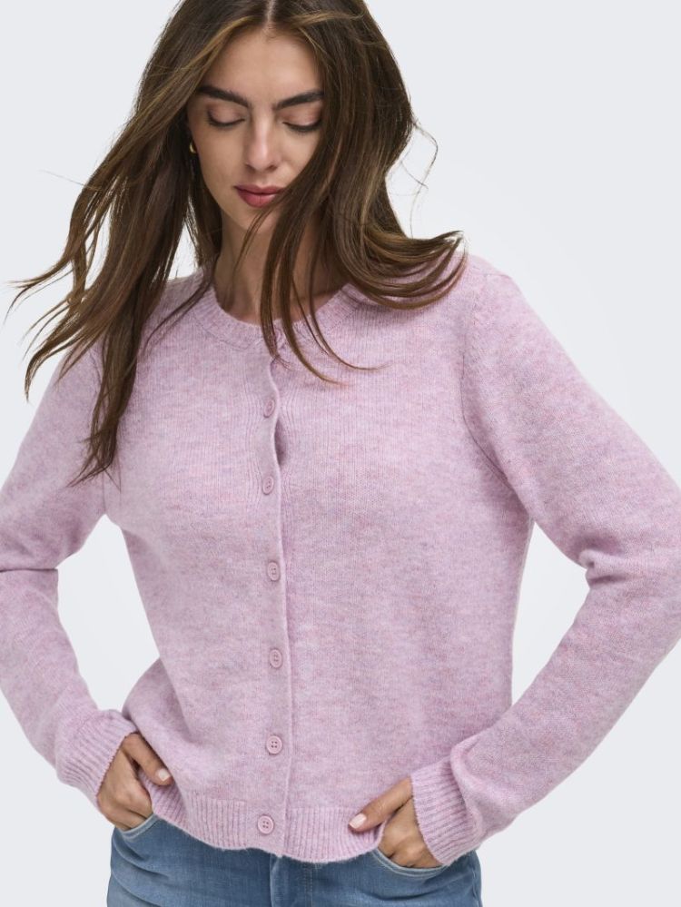 ONLOLIVIA LS O-NECK CARDIGAN C 177951001 Rose
