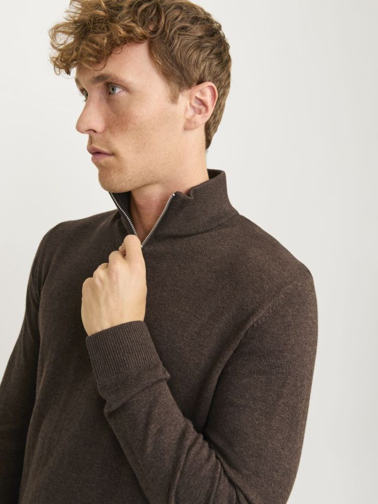 JJEEMIL KNIT HALF ZIP NOOS 175702002 Mulch