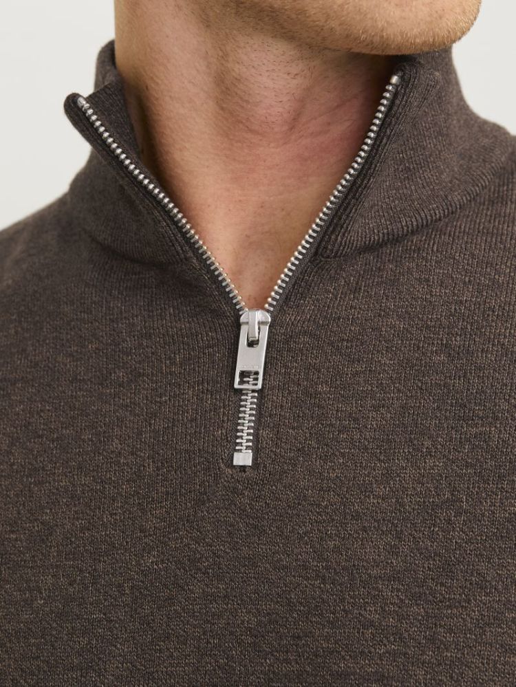 JJEEMIL KNIT HALF ZIP NOOS 175702002 Mulch