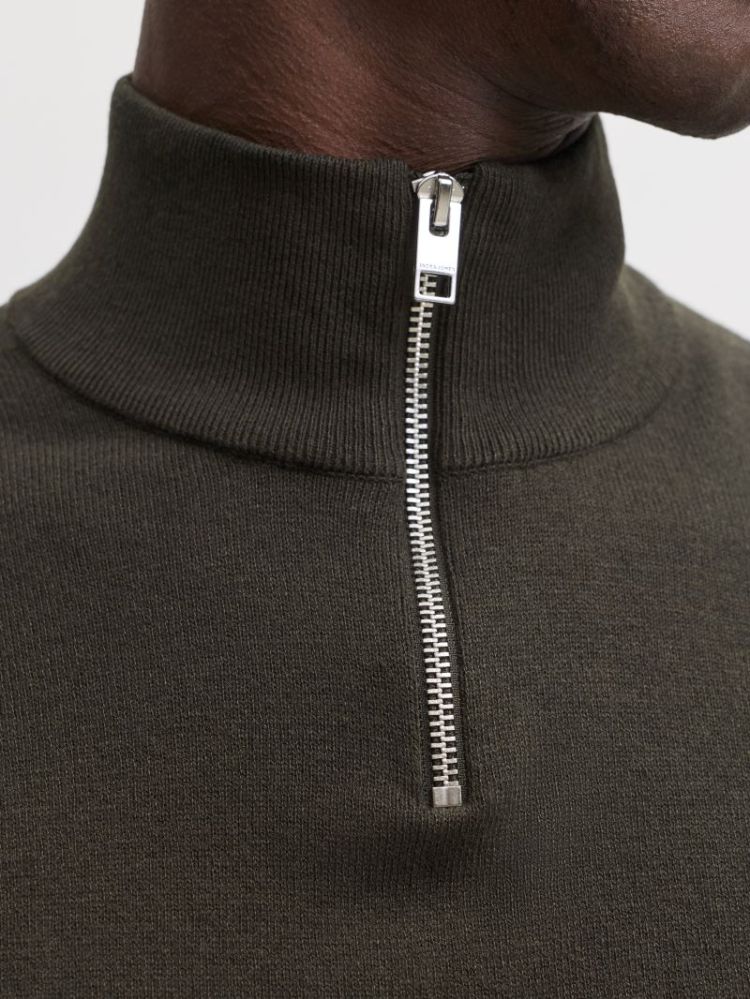 JJEEMIL KNIT HALF ZIP NOOS 176668 Rosin