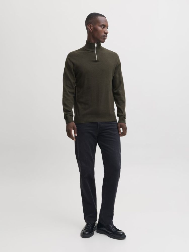 JJEEMIL KNIT HALF ZIP NOOS 176668 Rosin
