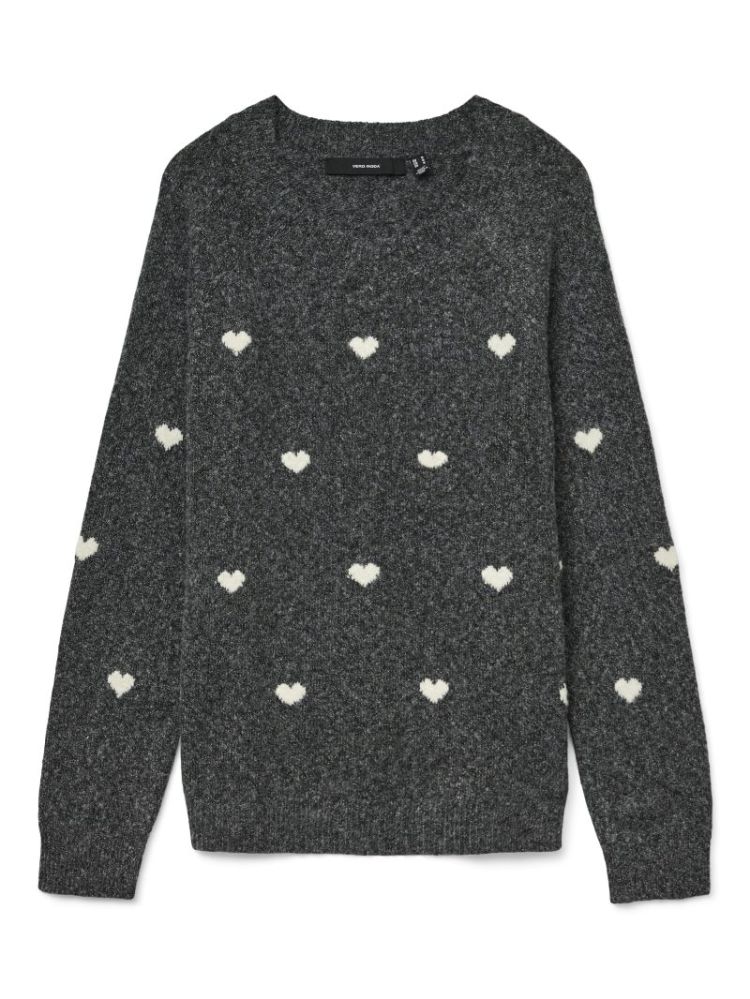 VMDOFFY INTARSIA LS O-NCK PULL 178996001 Dark