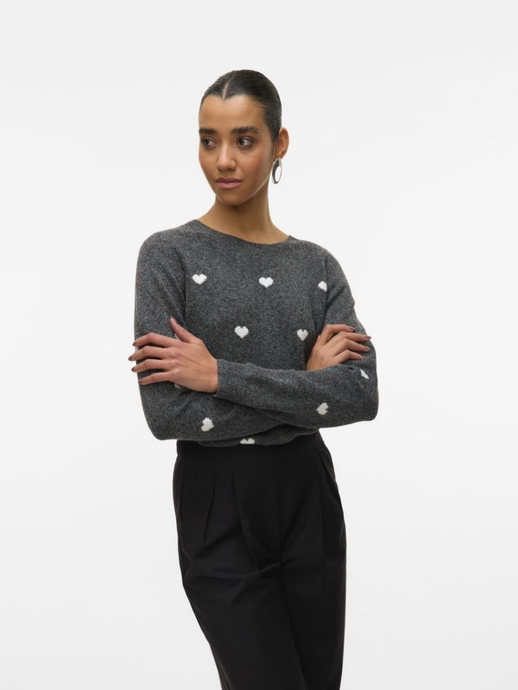 VMDOFFY INTARSIA LS O-NCK PULL 178996001 Dark