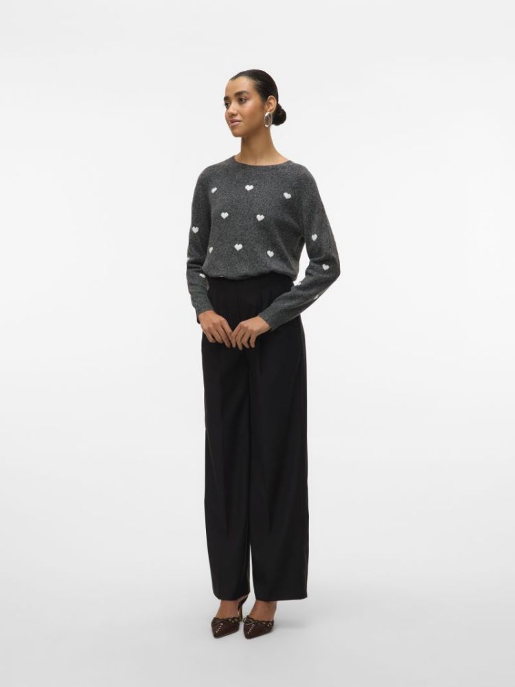 VMDOFFY INTARSIA LS O-NCK PULL 178996001 Dark