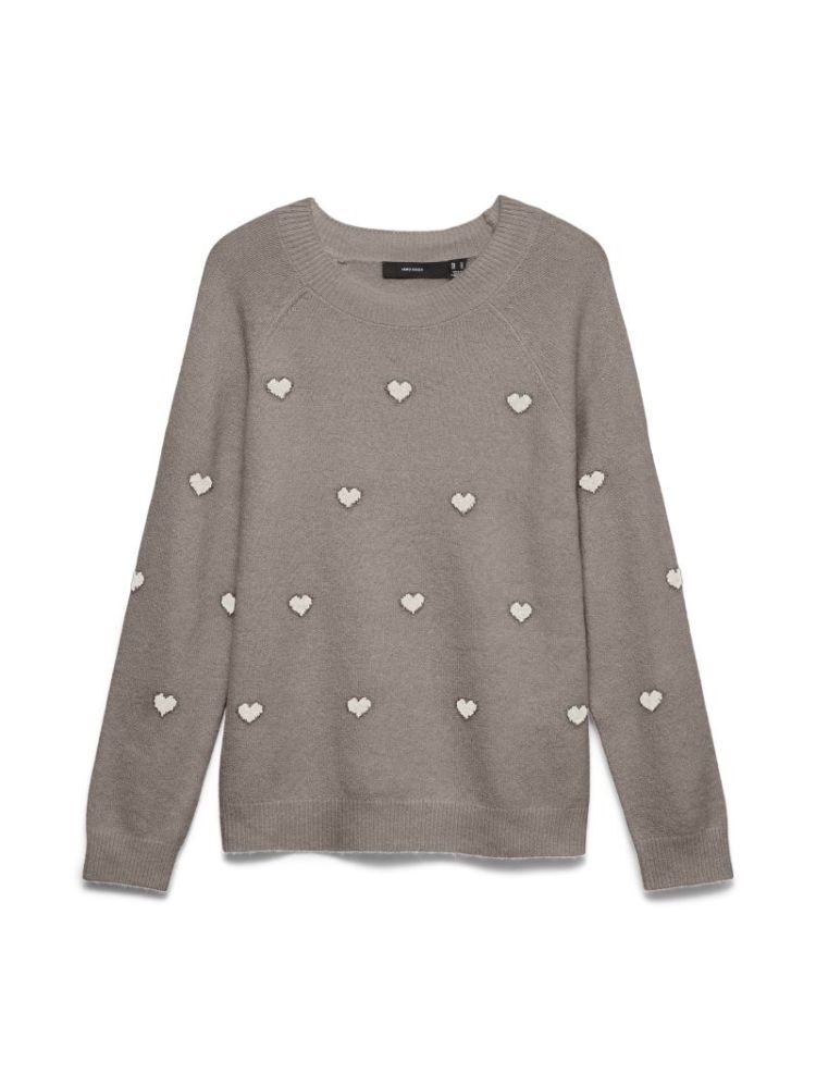 VMDOFFY INTARSIA LS O-NCK PULL 175680001 Moon