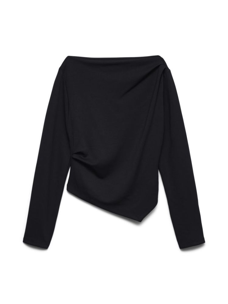 VMMILLE LS BOATNECK SHORT TOP 177868 Black