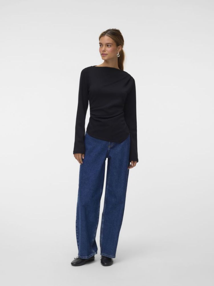 VMMILLE LS BOATNECK SHORT TOP 177868 Black