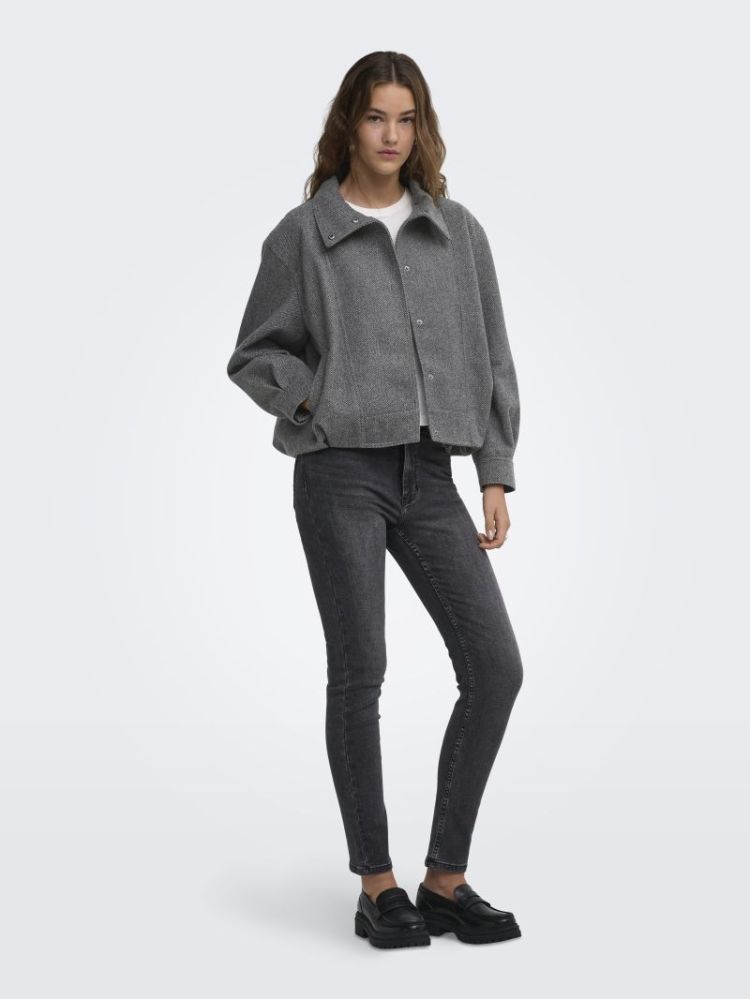 ONLASTA HIGH COLLAR BOMBER JAC 179074 Dark Gre