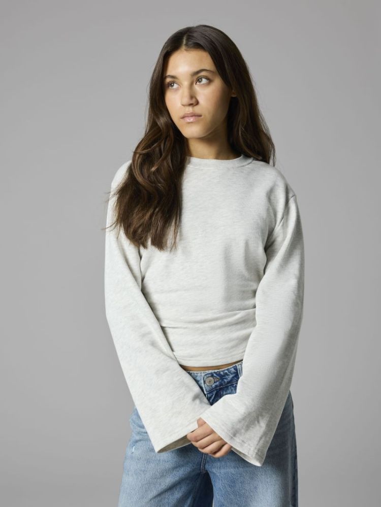 NLFNIZU LS RUCHED SWEAT 182331 Light Gr