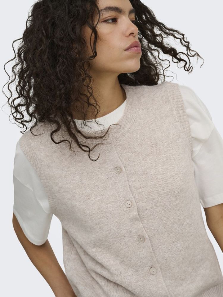 ONLOLIVIA SL BUTTON VEST CC KN 183019002 Humus